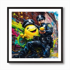 Smiley Cop Art Print