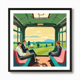 Vintage Train Journey Series: David Hockney Style 3 Art Print