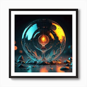 Light Bulb In A Glass Ball Art Print