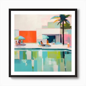 Pool Days Colorblock 1 Art Print