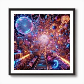 Psychedelic Train Art Print