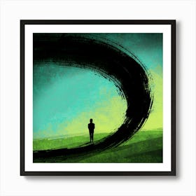 Man Walking Down A Hill Art Print