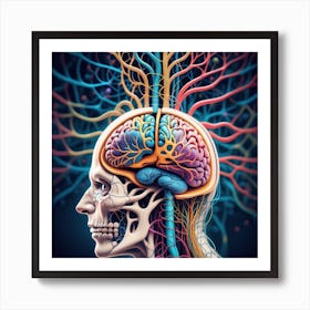 Human Brain And Spinal Cord 3 Art Print