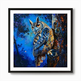 Owl In The Night Art Print