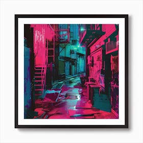 Neon Alley 1 Art Print