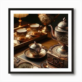 Antique Tea Set Art Print