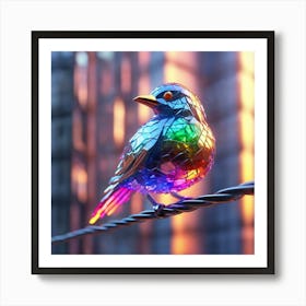 646489 A Colorful Bird Made Of Translucent Crystal Perche Xl 1024 V1 0 1 Art Print