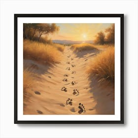 Footprints In The Sand Art Print