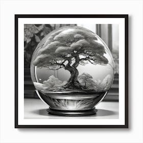 Bonsai Tree In A Glass Ball 2 Art Print