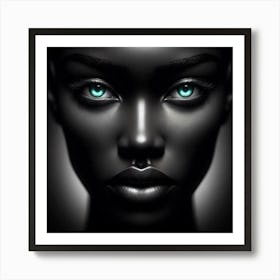 Black Woman With Blue Eyes 4 Art Print