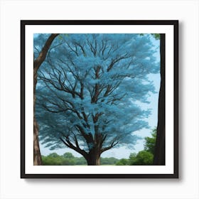 Blue tree in the jungle for wonderful blue salon Art Print