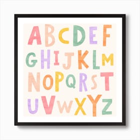 Alphabet Pastel Square Art Print