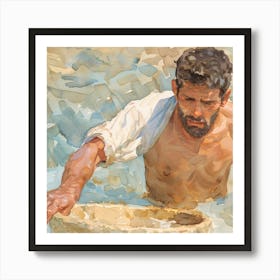 Man In The Water 1 Art Print