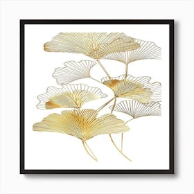 Gold Leaf Wall Art Art Print