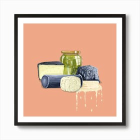 Cheese And Jars Affiche