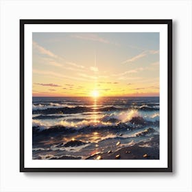 Sunset At The Beach 1 Art Print