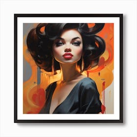 Woman With Big Hair Art Print