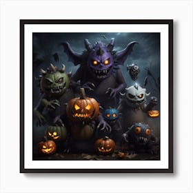 Halloween Monsters 4 Art Print