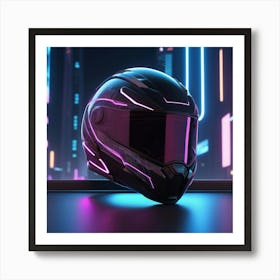 Neon Helmet 1 Art Print