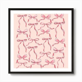 Pink Bows Pattern Art Print