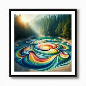 Abstract river Art Print