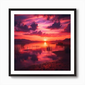 Sunset Over Water Art Print