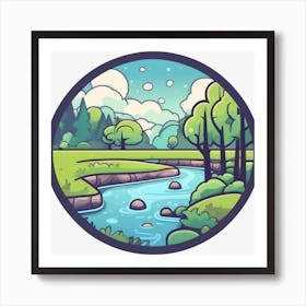 Cartoon Landscape 11 Art Print