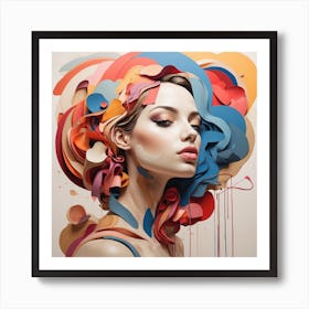 Abstract Portrait Of A Woman Art Print