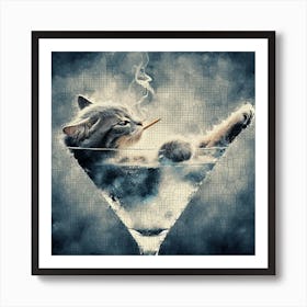 MARTINI CAT Art Print