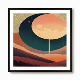 Moon And Stars 3 Art Print