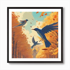 Autumn Birds 11 Art Print