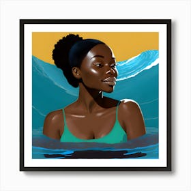 Black Girl In The Ocean Art Print