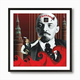 Red Waves of History Art Print