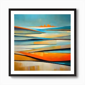 Abstract Beach Landscape Painting Art Print