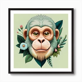 Monkey In A Jungle Art Print