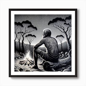 Man With Tattoos Art Print