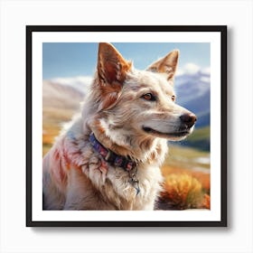 Dog In The Mountains Art Print