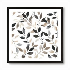 Black And White Leaves Art Print