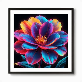 Neon Flower Art Art Print