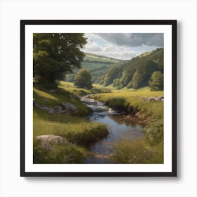 Stream In The Valley 1 Art Print