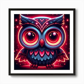 Neon Owl 2 Art Print