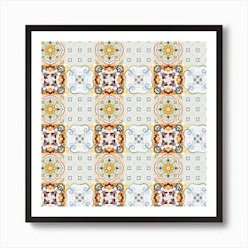 Azulejo - vector tiles, Portuguese tiles 5 Art Print