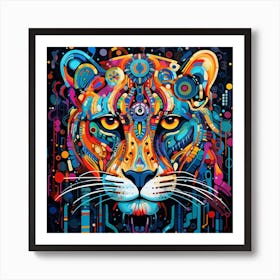 Psychedelic Tiger Art Print