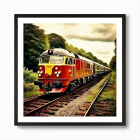 Transportation Railway Transport Rail Track Chemin De Fer Train Britain Signal Yellow Red Art Print