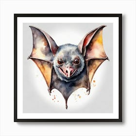 Bat Watercolor Art Print