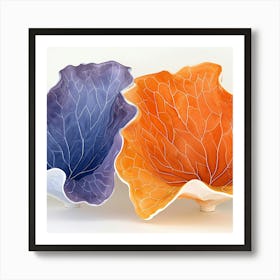 Two Bowls With Leaves Art Print