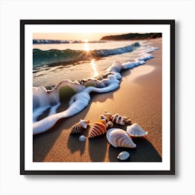 Seashells On The Beach Affiche