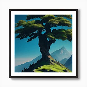 Tree On Top Of A Hill Art Print