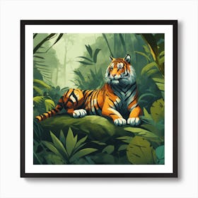 Tiger In The Jungle 34 Art Print