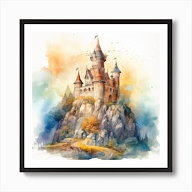 Watercolor Castle Art Print